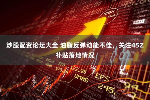 炒股配资论坛大全 油脂反弹动能不佳，关注45Z补贴落地情况
